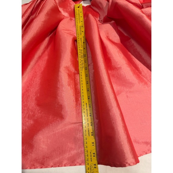 Touch Me Coral Pink High Low Skirt Pleated Tie Waist A-Line Formal Party Sz M - Picture 9 of 10